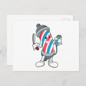 Carte Postale Coiffeur avec rasoir (Devant / Derrière)