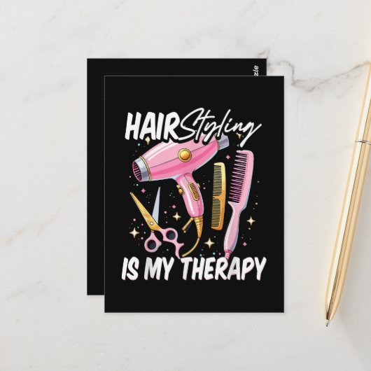 Carte Postale Coiffeur Est Ma Thérapie (Devant/Arrière en situation)