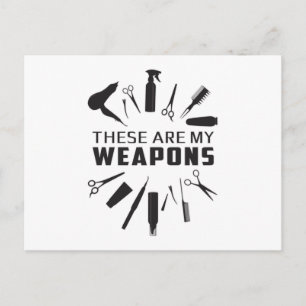 Carte Postale Coiffeur Liste de cheveux Barber Armes drôle Cadea