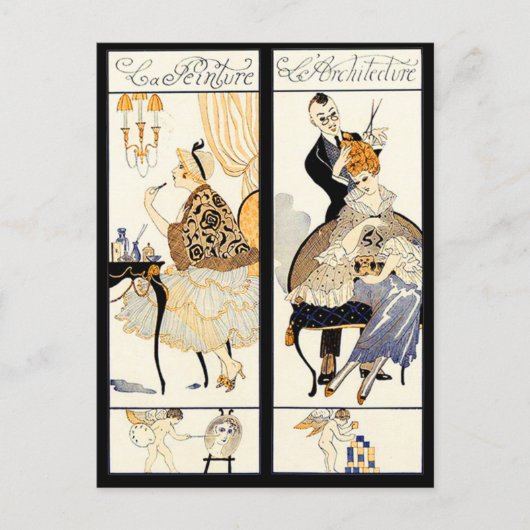 CARTE POSTALE COIFFEUR ,SALON DE BEAUTÉ DE MODE ARTISTE MAQUILLE (Devant)