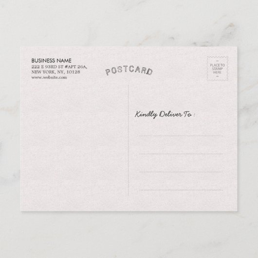 Carte Postale Coiffeur Salon de Maquillage Ciseaux Rose Moderne (Dos)