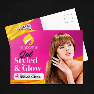 Carte Postale Coiffeur Salon de Maquillage de Style de Cheveux R