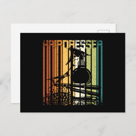 Carte Postale Coiffeur vintage Retro (Devant / Derrière)