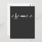 Carte Postale Coiffeurs Heartbeat Love Coiffeur (Devant / Derrière)