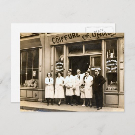 Carte Postale Coiffeuse, 1930 (Devant / Derrière)