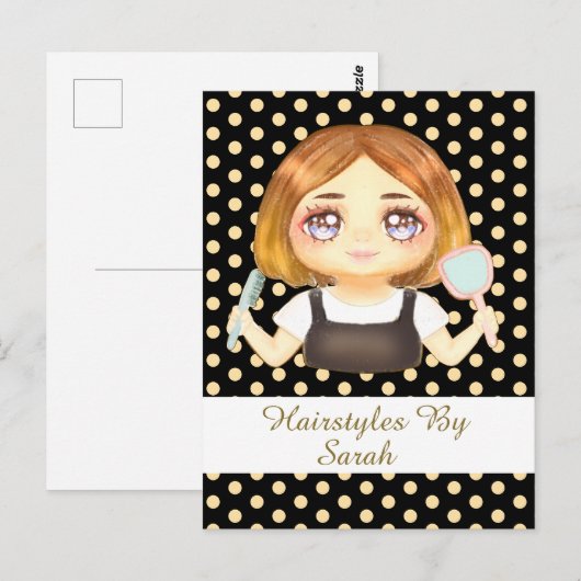 Carte Postale Coiffeuse de salon (Devant / Derrière)