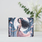 Carte Postale Coiffeuse noire et Pleine lune rose (Debout devant)