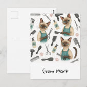 Carte Postale Coiffeuse pour chats (Devant / Derrière)
