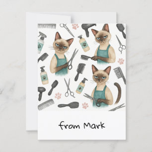 Carte Postale Coiffeuse pour chats