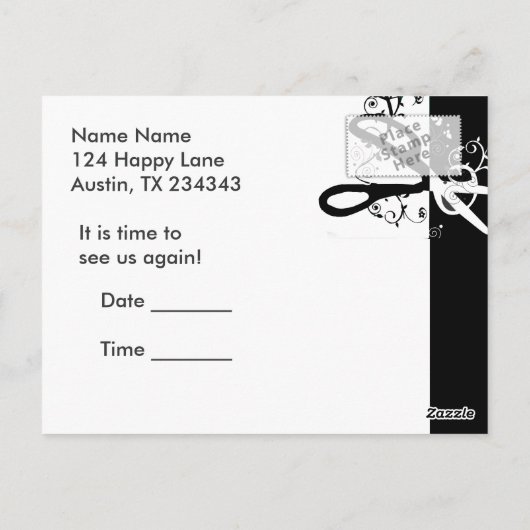 Carte Postale Coiffeuse Salons Spa Rendez-vous rappel (Dos)