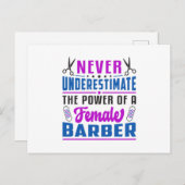 Carte Postale Coiffeuse Stylo Barber Ciseaux Coiffeur Idée cadea (Devant / Derrière)