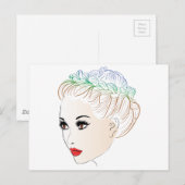 Carte Postale Coiffure de mode Lineart 2 (Devant / Derrière)