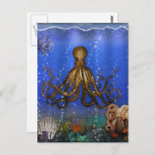 Carte Postale Coiffure de pieuvre - Colorée (Devant / Derrière)