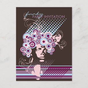 Carte Postale Coiffure Funky Bloom *03 Party Invitation Postcard