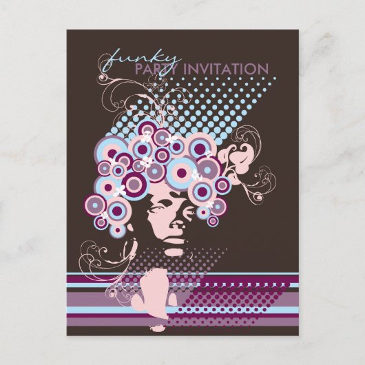Carte Postale Coiffure Funky Bloom *03 Party Invitation Postcard (Devant)