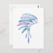 Carte Postale Coiffure indienne en aquarelle (Devant / Derrière)