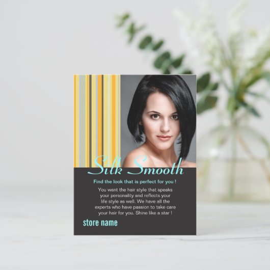 Carte Postale Coiffure lisse soie (Debout devant)