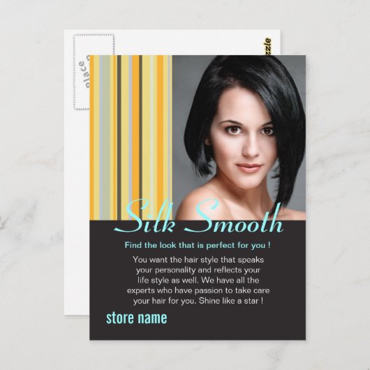 Carte Postale Coiffure lisse soie (Devant / Derrière)