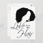 Carte Postale Coiffure noire naturelle | L'amour est dans les ch (Devant / Derrière)