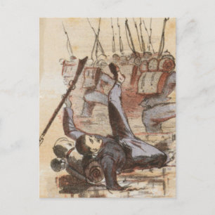 Carte Postale Coincé dans la vie de guerre civile boueuse