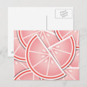 Carte Postale Coincés de pamplemousse rose (Devant / Derrière)