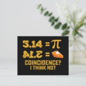 Carte Postale Coïncidence Je Ne Pense Pas Pie Pi Day Maths (Debout devant)