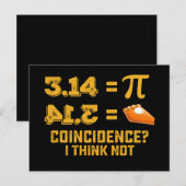 Carte Postale Coïncidence Je Ne Pense Pas Pie Pi Day Maths (Devant / Derrière)