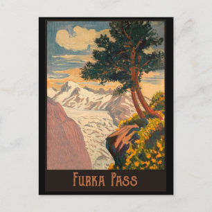 Carte Postale Col de la Furka, Alpes suisses