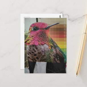 Carte Postale Colage surréaliste colibri