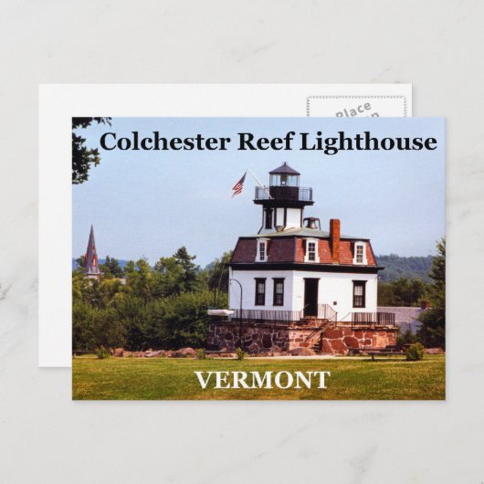 Carte Postale Colchester Reef Lighthouse, Vermont Postcard (Devant / Derrière)