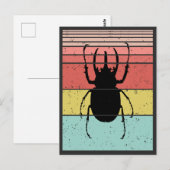 CARTE POSTALE COLÉOPTÈRE INSECTE VINTAGE (Devant / Derrière)
