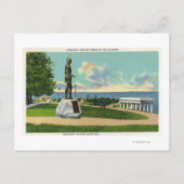 Carte Postale Coles Hill Vue sur la statue du Massasoit (Devant)