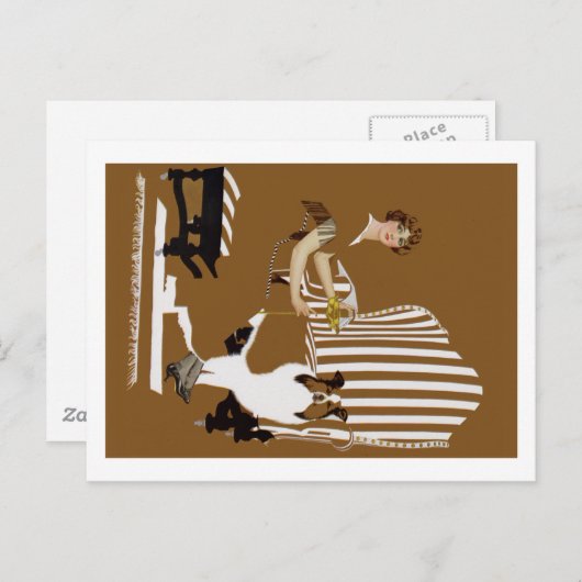 Carte Postale Coles Phillips Fadeaway Femme Avec Collie (Devant / Derrière)