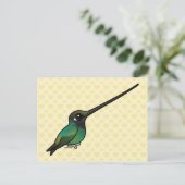 Carte Postale Colibri à bec épée perché (Debout devant)