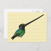 Carte Postale Colibri à bec épée perché (Devant / Derrière)