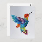 Carte Postale Colibri aquarelle (Devant / Derrière)