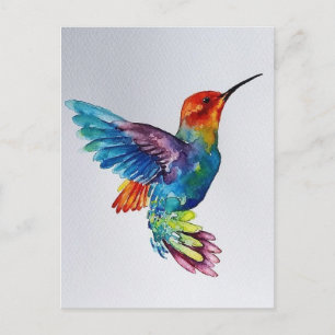 Carte Postale Colibri aquarelle