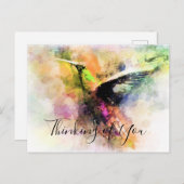 Carte Postale Colibri aquarelle personnalisé (Devant / Derrière)