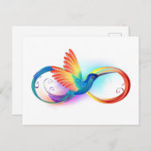 Carte Postale Colibri arc-en-ciel avec symbole Infinity (Devant / Derrière)