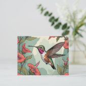 Carte Postale Colibri calliope en vol (Debout devant)