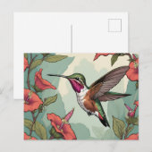 Carte Postale Colibri calliope en vol (Devant / Derrière)