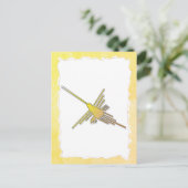 Carte Postale Colibri des lignes de Nazca dorées Papier déchiré  (Debout devant)