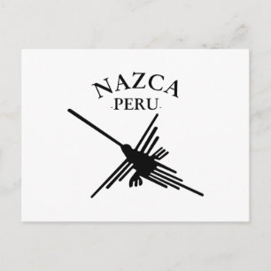 Carte Postale Colibri du Nazca Pérou avec texte courbe