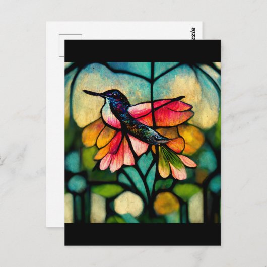 Carte Postale Colibri en verre (Devant / Derrière)