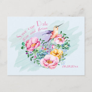 Carte Postale Colibri Enregistrez notre date