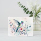 Carte postale Colibri et Fleur sauvage (Debout devant)