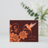 Carte Postale Colibri et fleurs (Debout devant)