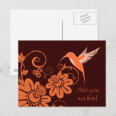 Carte Postale Colibri et fleurs (Devant / Derrière)