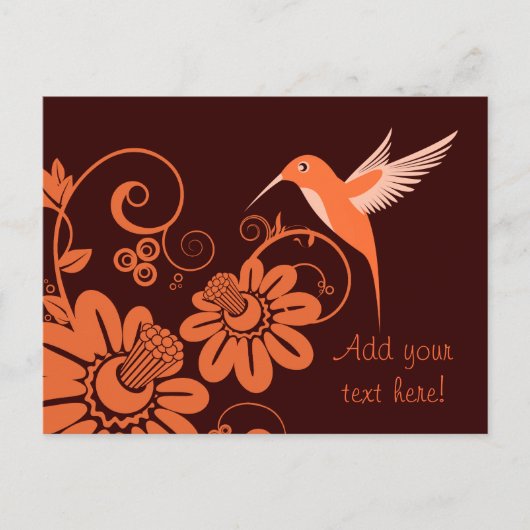 Carte Postale Colibri et fleurs (Devant)