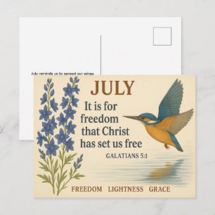 Carte Postale Colibri Inspiration Liberté de Juillet